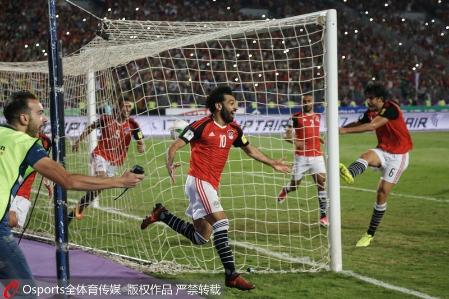 高清:萨拉赫梅开二度 埃及时隔27年重返世界杯