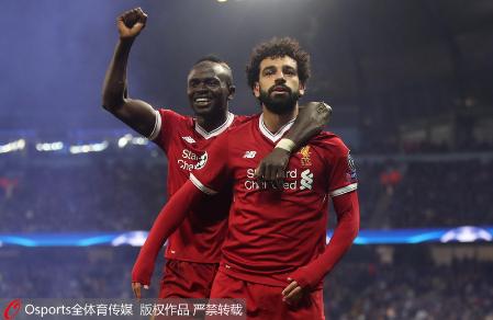 欧冠-萨拉赫赛季第39球 利物浦双杀曼城晋级半