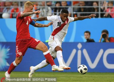 高清:世界杯-鲍尔森建功奎瓦失点 丹麦1-0胜秘鲁