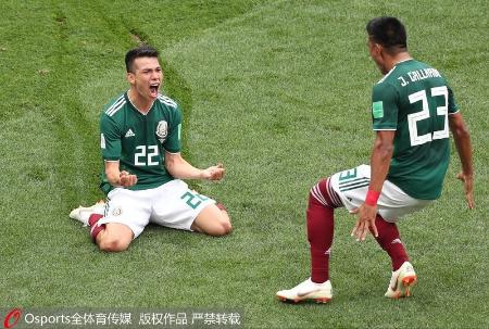 高清:洛萨诺建功 墨西哥1-0爆冷胜德国